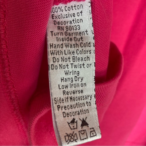 QUACKER FACTORY 3/4 Sleeve Beaded Top Pink Flamingos Palms & Stars Sequins L - Picture 6 of 8